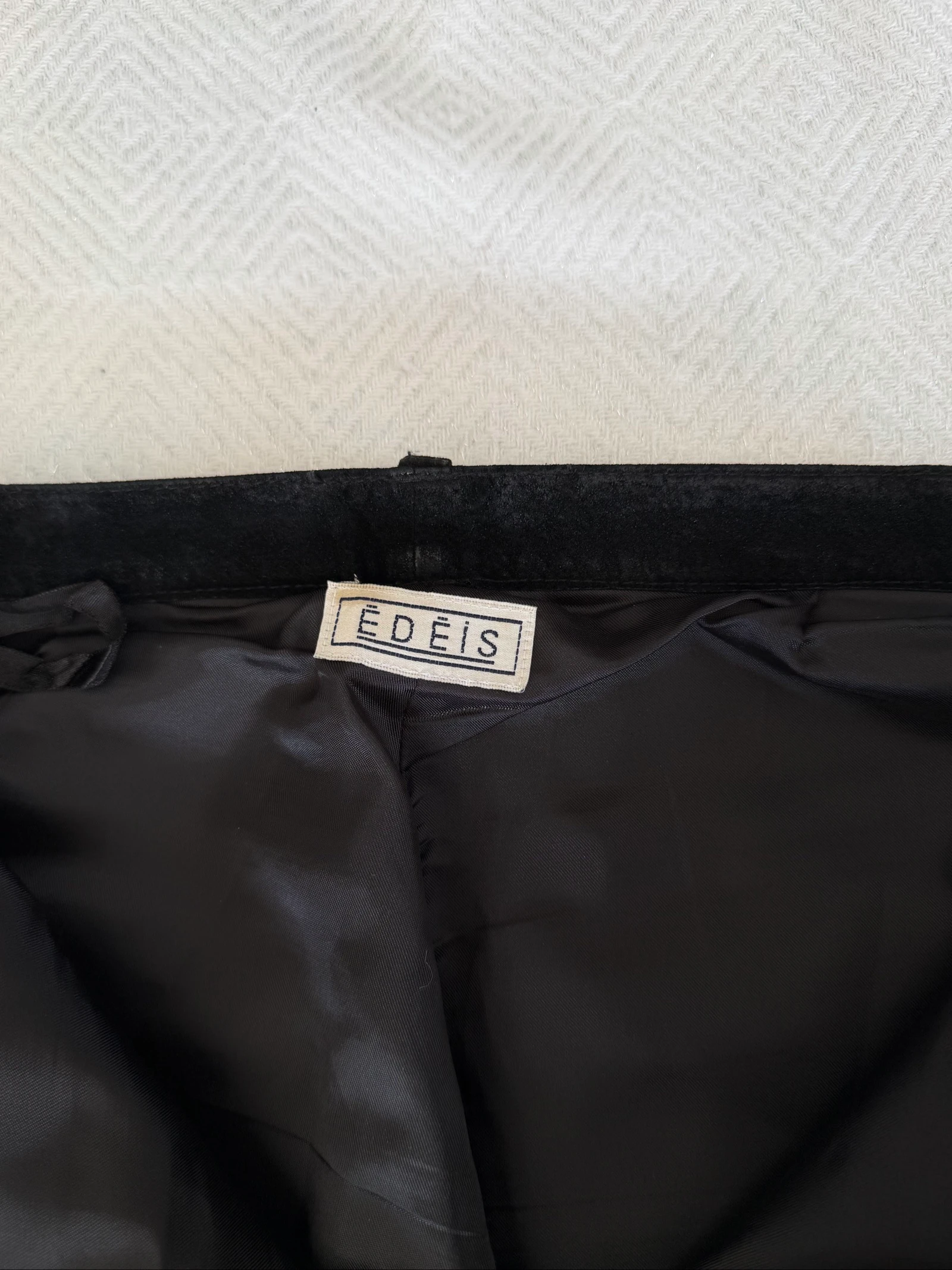 Calça couro preta de couro de porco veludo genuíno Édéis tamanho 36 – photo 6